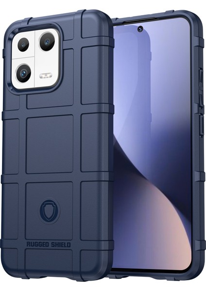 Xiaomi Için Koruyucu Kabuk 13 Engebeli Kare Doku Doku Çarpışmasına Dayanıklı Tpu Kapak Telefon Kılıfı-Mavi (Yurt Dışından)