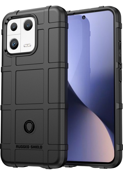 Xiaomi Için Koruyucu Kabuk 13 Engebeli Kare Doku Doku Çarpışmasına Dayanıklı Tpu Kapak Telefon Kılıfı-Siyah (Yurt Dışından)