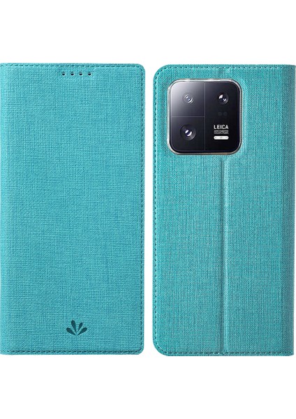 Xiaomi 13 Pro 5g Pu Deri Telefon Stand Kılıf Kart Tutucu Koruyucu Telefon Kapağı-Mavi (Yurt Dışından)