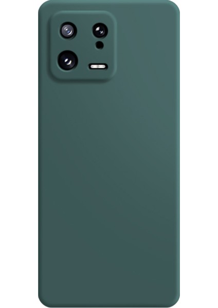 Xiaomi 13 5g Için Ka Cep Telefonu Kabuğu Tpu Kılıfı Mikrofiber Astar Tasarım Düz Kenar Koruyucu Kapak-Blackish Green (Yurt Dışından)