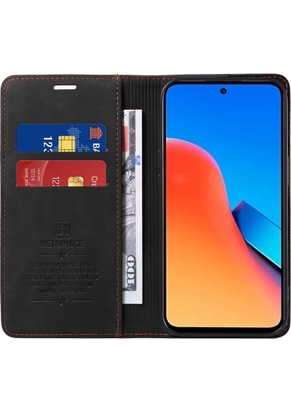Xiaomi Redmi Için 12 4g Rfıd Engelleyen Telefon Kılıfı Cüzdan Standı Pu Deri Flip Kapak-Siyah (Yurt Dışından) fiyatları