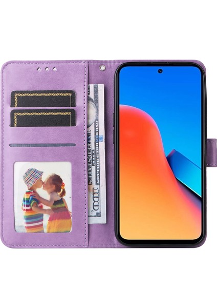 Xiaomi Redmi 12 4g Için Pu Deri Kapağı Ayçiçeği Baskılı Cüzdan Anti-Çizik Akıllı Telefon Kılıfı-Mor (Yurt Dışından) fiyatları