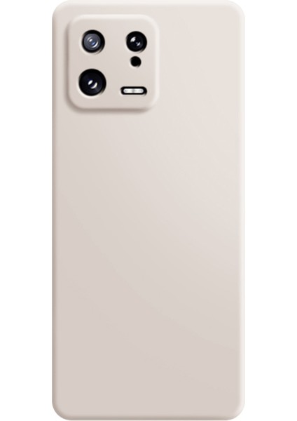 Xiaomi 13 5g Için Ka Cep Telefonu Kabuğu Tpu Kılıfı Mikrofiber Astar Tasarım Düz Kenar Koruyucu Kapak-Bej (Yurt Dışından)