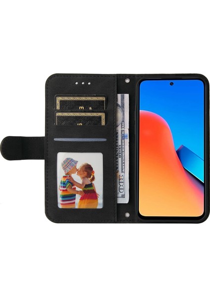 Xiaomi Redmi Için 12 4g Cilt Touch Pu Deri Kılıf Baskılı Çizgiler Stand Cüzdan Telefon Kapağı-Siyah (Yurt Dışından) fiyatları