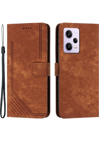 Xiaomi Redmi Için Note 12 Pro+ 5g/not 12 Explorer 5g Cilt Touch Telefon Kılıfları Baskılı Deri Cüzdan Stand Telefon Kapağı-Kahverengi (Yurt Dışından)
