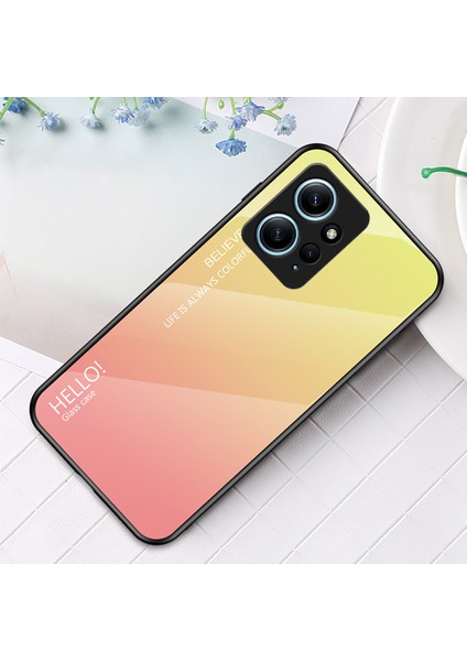 Xiaomi Için Redmi Note 12 4g Telefon Kılıfı Temperli Cam+Pc+Tpu Gradyan Cep Telefonu Kapak Sınıfı Sarı (Yurt Dışından) indirimleri