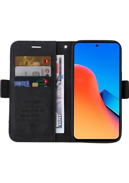 Xiaomi Redmi 12 4g Şok Geçirmez Akıllı Telefon Kapağı Pu Deri Standı Cüzdan Telefon Kılıfı-Siyah (Yurt Dışından) fiyatları