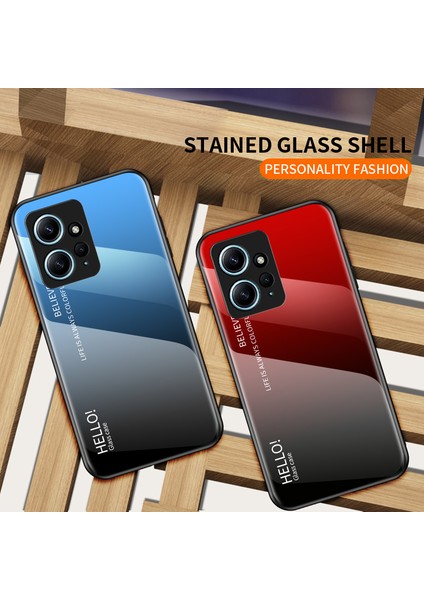 Xiaomi Için Redmi Note 12 4g Telefon Kılıfı Temperli Cam+Pc+Tpu Gradyan Cep Telefonu Kapak Sınıflandırıcı Mor (Yurt Dışından) fiyatları