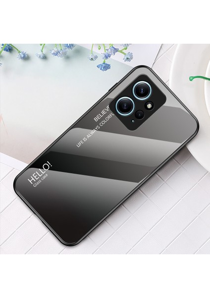 Xiaomi Için Redmi Note 12 4g Telefon Kılıfı Temperli Cam+Pc+Tpu Gradyan Cep Telefonu Kapak Sınıfı Siyah Gri (Yurt Dışından) indirimleri