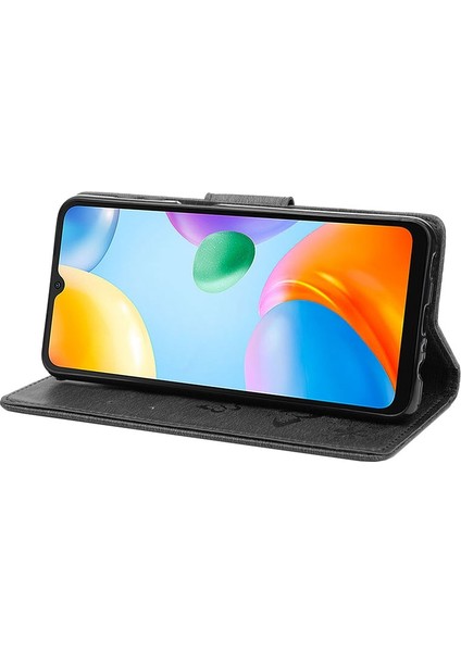 Xiaomi Redmi Için 10C Pu Deri Kelebek Çiçeği Baskılı Kılıf Stand Cüzdan Koruyucu Telefon Kapağı Strap-Black (Yurt Dışından) fiyatları