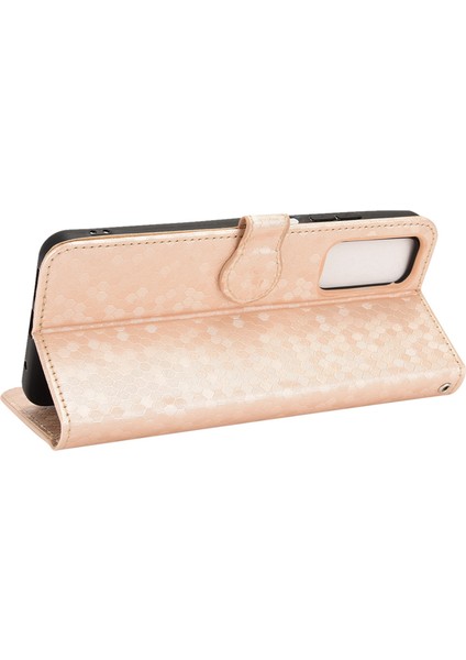 Xiaomi Redmi Için Not 11 4g (Qualcomm)/not 11S 4g Nokta Desen Baskılı Pu Deri+Tpu Stand Cüzdan Telefon Kapağı Folio Flip Case-Rose Gold (Yurt Dışından)