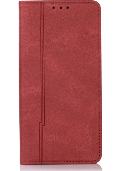 Çizgiler Basılı Pu Deri Deri Touch Cüzdan Standı Kılıf Telefon Kapak Kabuğu Xiaomi Redmi Note 11 Pro 5g (Çin) (Mediatek)/note 11 Pro+ 5g-Kırmızı (Yurt Dışından) fiyatları