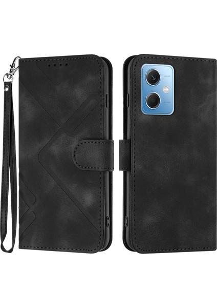 Xiaomi Redmi Için Note 12 5g (Çin)/(Hindistan)/(Global)/poco X5 5g Cüzdan Telefon Kılıfı Baskılı Pot Deri Stand Kapak Black (Yurt Dışından)