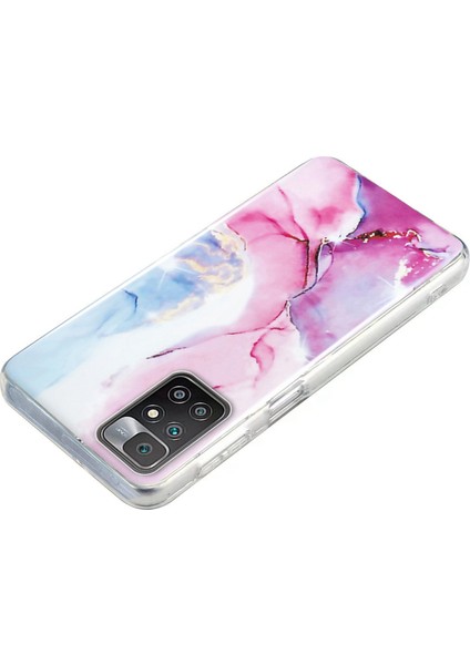 Xiaomi Redmi Için 10/10 2022/10 Prime/not 11 4g (Mediatek) Imd Mermer Desen Yumuşak Tpu Telefon Kapağı Şok Geçirmez Anti-Çizik Vaka-Pembe/mavi (Yurt Dışından) fiyatları