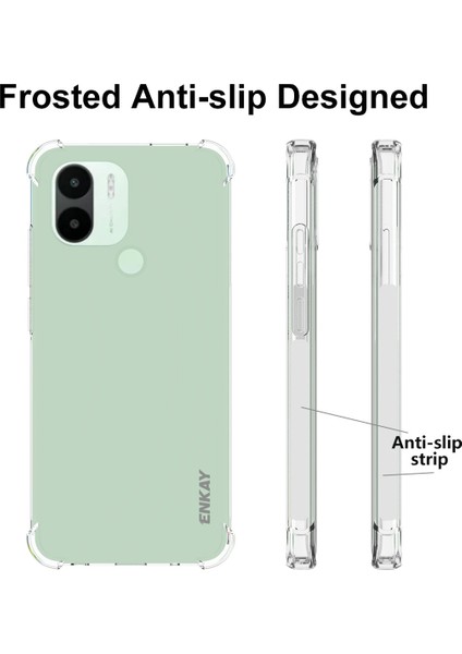 Xiaomi Için Redmi A1+ 4g/a2+ 4g/poco C50 4g Kalınlaştırılmış Köşeler Şok Geçirmez Kapak, Kayma Önleyici Şeridi Kenarındaki Net Tpu Telefon Kasası (Yurt Dışından)