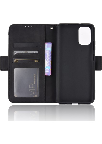 Xiaomi Poco M3 Için Çoklu Kart Yuvası Koruyucu Kapak Standı Deri Case-Black (Yurt Dışından)