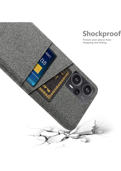 Xiaomi Redmi Için Note 12 Turbo/poco F5 5g Telefon Kılıfı Sert Pc+Bez Çift Kart Yuvaları Kapak Grey (Yurt Dışından)