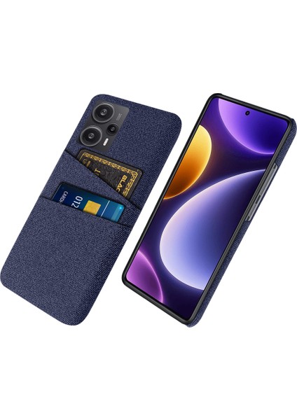 Xiaomi Için Redmi Note 12 Turbo/poco F5 5g Telefon Kılıfı Sabit Pc+Kumaş Çift Kart Yuvaları Kapak Mavisi (Yurt Dışından)