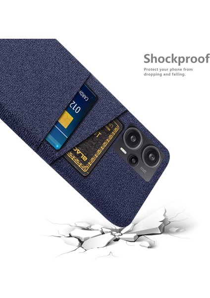 Xiaomi Için Redmi Note 12 Turbo/poco F5 5g Telefon Kılıfı Sabit Pc+Kumaş Çift Kart Yuvaları Kapak Mavisi (Yurt Dışından) fırsatları