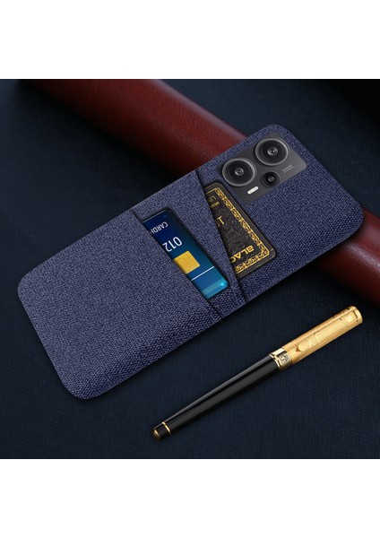 Xiaomi Için Redmi Note 12 Turbo/poco F5 5g Telefon Kılıfı Sabit Pc+Kumaş Çift Kart Yuvaları Kapak Mavisi (Yurt Dışından) indirimleri