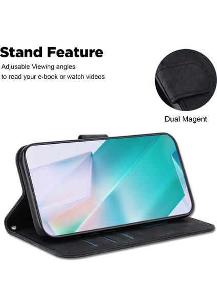 4U Sky Xiaomi Için Stand Cüzdan Telefon Kılıfı Poco F5 5g/redmi Not 12 Turbo, Tiger Desen Baskılı Pu Deri Flip Cover-Black (Yurt Dışından)