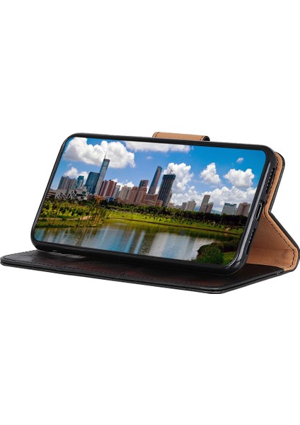 Xiaomi Için Redmi 10A Çılgın At Doku Anti Drop Bölünmüş Deri Kabuk Cüzdan Stand Fonksiyon Cep Telefonu Kılıf Black (Yurt Dışından) fiyatları