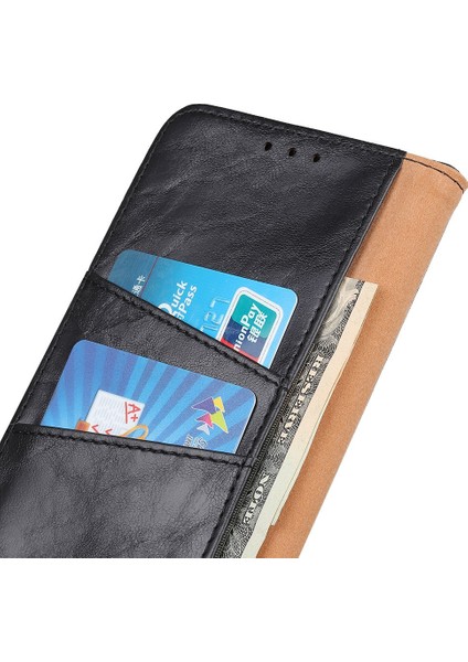 Xiaomi Için Redmi 10A Çılgın At Doku Anti Drop Bölünmüş Deri Kabuk Cüzdan Stand Fonksiyon Cep Telefonu Kılıf Black (Yurt Dışından) modelleri