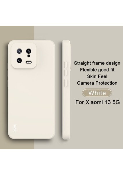 Xiaomi 13 5g Düz Kenar Tpu Kasası Konut Kesim Kayık Koruma Kaynak Kapak Kapak-Beyaz (Yurt Dışından)