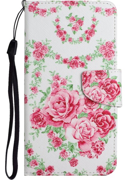Çapraz Doku Deseni Deri Deri Stand Cüzdan Kapağı Flip Telefon Kılıfı Xiaomi Redmi Için El Kayışı ile Not 11 Pro 5g (Çin) (Mediak)/not 11 Pro+ 5g-Rose (Yurt Dışından)