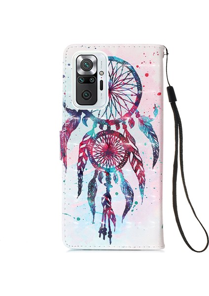 Koranda Tasarım Deseni Baskı Deri Telefon Stand Kılıfı Xiaomi Redmi Için Cüzdanlı Note 10 Pro 4g (Hindistan)/(Global)/note 10 Pro Max-Dreamcatcher (Yurt Dışından) modelleri