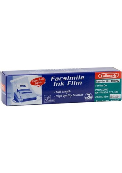 Facsimile TTRP92 İnk Film Faks Şeridi 213mm x 35m - 2 Adet