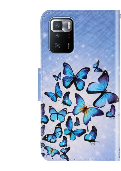Desen Baskı Cüzdan Deri Koruyucu Telefon Kılıfı Xiaomi Için Redmi Note 10 Pro 5g/poco X3 Gt-Many Kelebekler (Yurt Dışından)