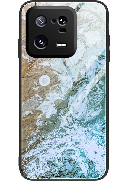 Xiaomi 13 Pro 5g Mermer Desen Anti-Çizelge Anti Cep Telefon Kılıfı Temperlenmiş Cam+Pc+Tpu Arka KAPAK-DL06 (Yurt Dışından)