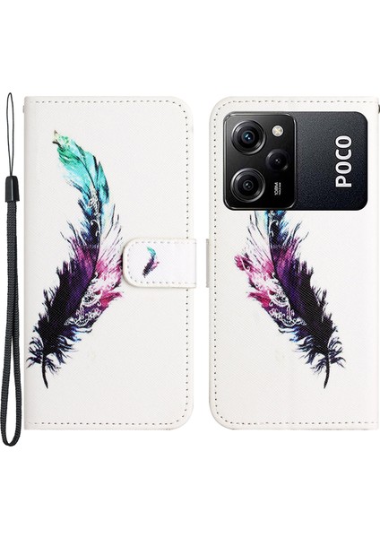 Xiaomi Için Poco X5 Pro 5g/redmi Note 12 Pro Hız 5g Pu Cüzdan Telefon Kılıfı 3D Desen Baskı Anti-Damla Stand Kapağı-Tüy (Yurt Dışından)