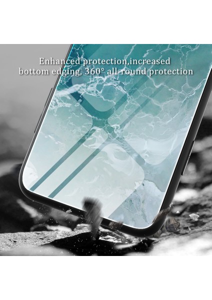 Xiaomi Poco M5 Için 4g Mermer Desen Baskı Temperli Cam Arka Kapak Yumuşak Tpu Anti-Çizelge Tampon Tasarım Telefon CASE-DL05 (Yurt Dışından)