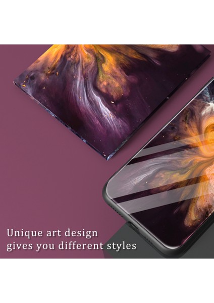 Xiaomi Poco M5 Için 4g Mermer Desen Baskı Temperli Cam Arka Kapak Yumuşak Tpu Anti-Çizelge Tampon Tasarım Telefon CASE-DL05 (Yurt Dışından)