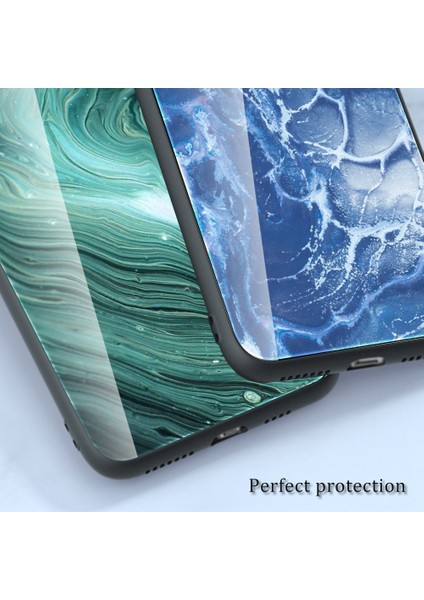 Xiaomi Poco M5 Için 4g Mermer Desen Baskı Temperli Cam Arka Kapak Yumuşak Tpu Anti-Çizelge Tampon Tasarım Telefon CASE-DL05 (Yurt Dışından)
