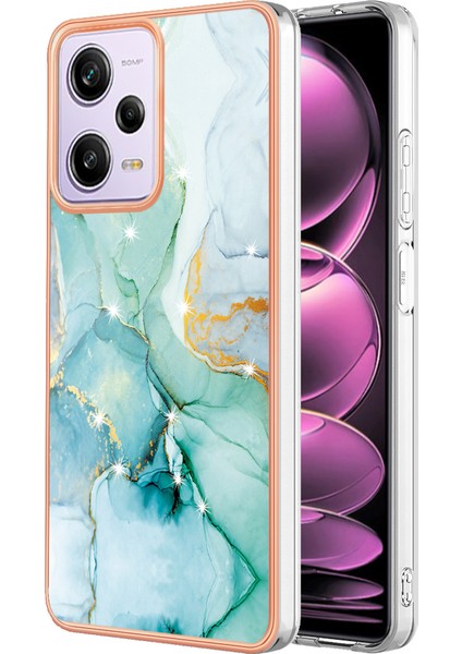 Xiaomi Poco X5 Pro 5g/redmi Için Note 12 Pro Speed ​​5g/not 12 Pro 5g Pu Phone Kılıf Mermer Desen Imd Elektropling Geri Kapak Yahudi 003 (Yurt Dışından)