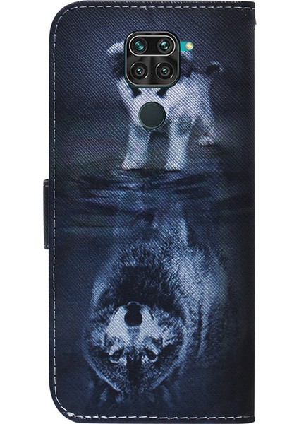 Xiaomi Redmi Için Desen Baskı Pu Deri Cüzdan Kılıfı Not 9/redmi 10X 4g-Dog ve Wolf (Yurt Dışından) fırsatları