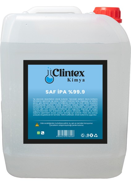 %99.9 Saf Ipa İzo Propil Yüzey Temizleyici Solvent 20 Lt