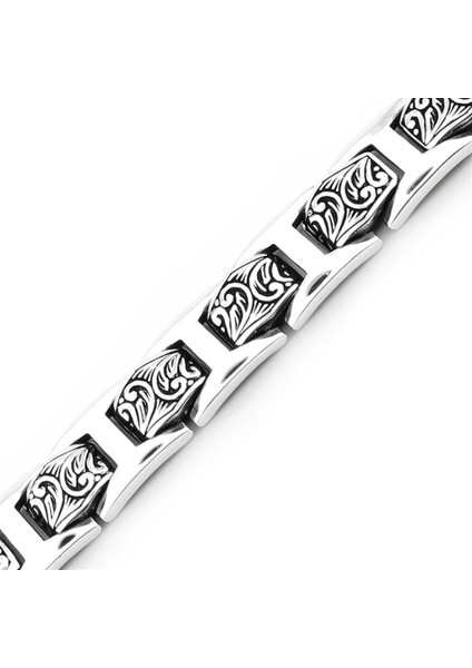 Erkek Gümüş 925 Bileklik 10x3mm x 22 cm