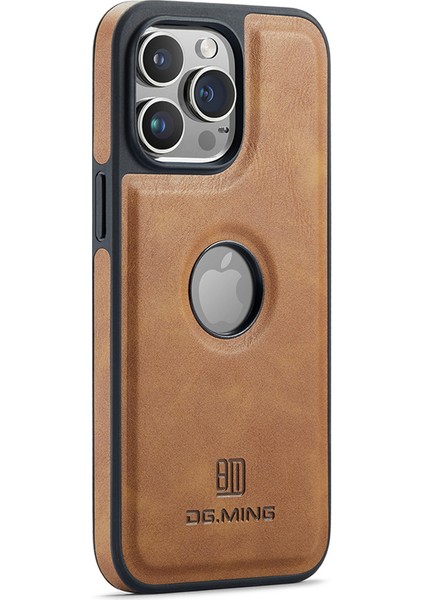iPhone14 Pro Case Pu Deri Kaplamalı Pc+Tpu Logo Telefon Kapak Kılıfı (Yurt Dışından)