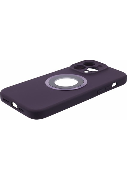 iPhone13 Pro 6.1 Inç Anti-Drop Telefon Kapağı Logosu Için Magsafe Silikon+Pc Kılıfı ile Uyumlu Koruyucu Case-Dark Mor (Yurt Dışından)