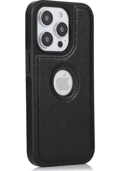 iPhone13 Pro Max Için 6.7 Inç Kasa Pu Deri Deri Deriz Damla Dayanıklı Telefon Geri Kapak Black (Yurt Dışından)