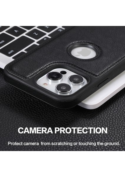 iPhone13 Pro Max Için 6.7 Inç Kasa Pu Deri Deri Deriz Damla Dayanıklı Telefon Geri Kapak Black (Yurt Dışından) fırsatları