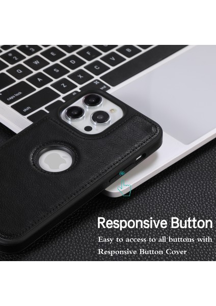 iPhone13 Pro Max Için 6.7 Inç Kasa Pu Deri Deri Deriz Damla Dayanıklı Telefon Geri Kapak Black (Yurt Dışından) indirimleri