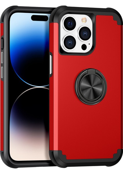 Ring Tutucu Pc+Tpu Damla Geçirmez Telefon Koruyucu Kapak Kırmızısı ile iPhone14 Pro Kılıf (Yurt Dışından) fiyatları
