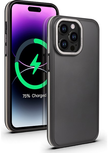 iPhone14 Pro Vaka Şok Geçirmez Mat Çift Renkli Tpu+Pc Telefon Kapak-Grey (Yurt Dışından)