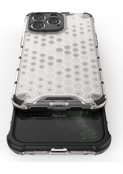 iPhone15 Pro-Cratch Anti-Cratch Tpu+Pc Telefon Kabuğu Petek Doku Kapağı Telefon Kılıfı Black (Yurt Dışından)