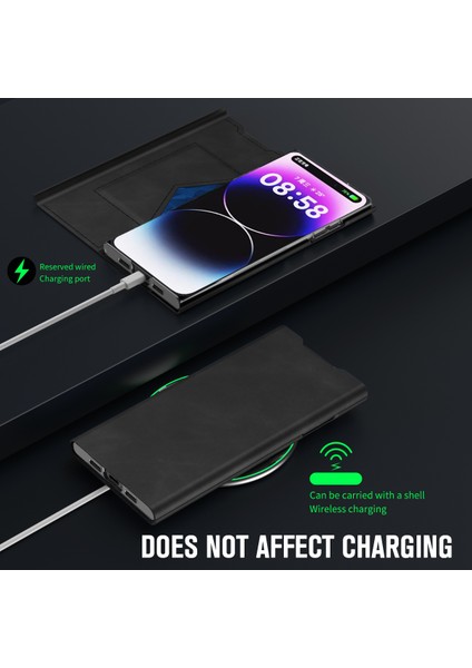 Pu Deri+Pc Telefon Stand Kılıfı iPhone14 Plus Için Kart Tutucu Nappa Doku Anti Drop Kapak Black (Yurt Dışından) indirimleri